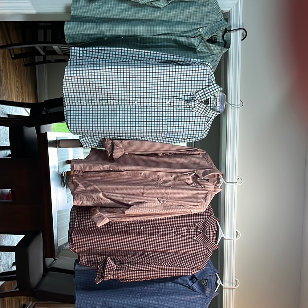 Jos A Bank Checkered and Solid Button-Up Shirts travelers collection size LG